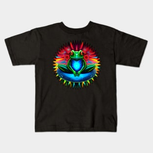 Froggy Animal Spirit (24) - Trippy Psychedelic Frog Kids T-Shirt